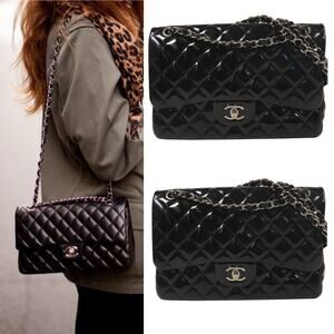 💎✨BEAUTIFUL✨💎Authentic CHANEL Quilted Chain Shoulder Bag Patent Leather